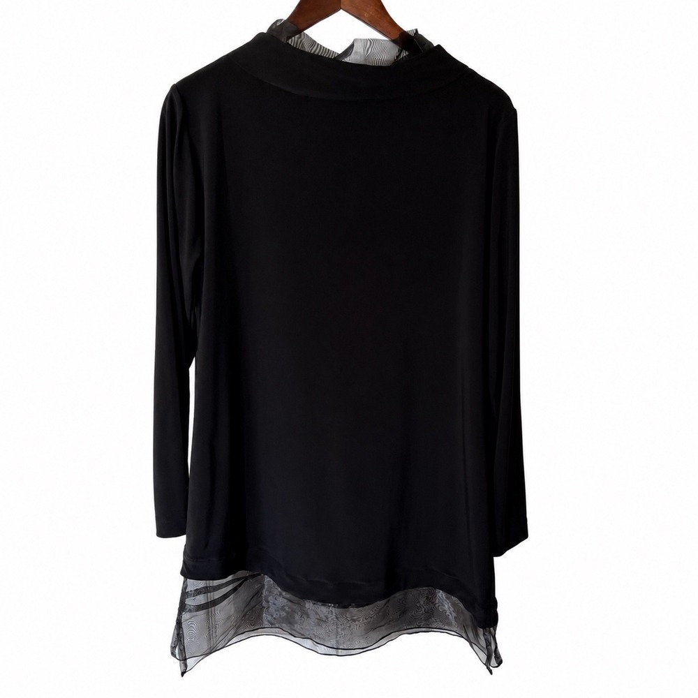 Kokomarina Paris Navy Blue Layered Tunic Top XL Lagenlook Artsy Avant-Garde